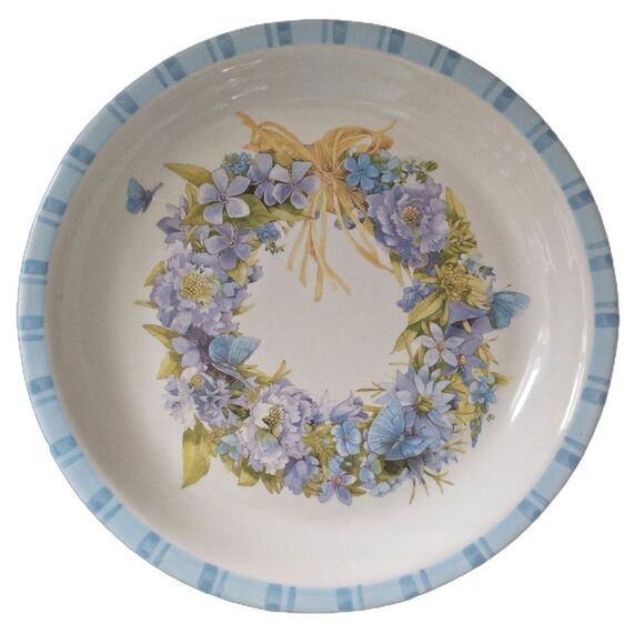 Marjolein Bastin Natures Sketchbook Plate LARGE Hallmark Butterfly Flower Wreath - Picture 3 of 13